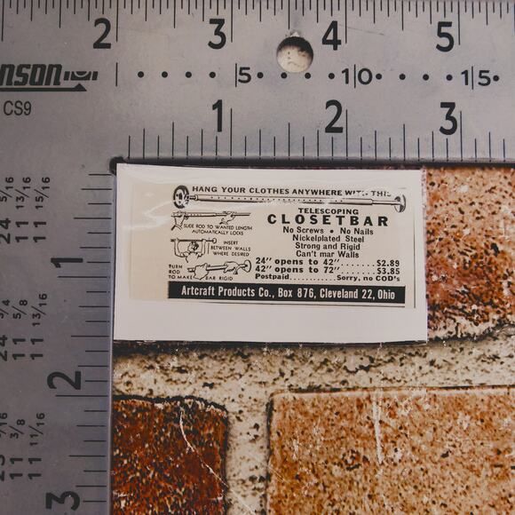 1950 Artcraft Products Telescoping Closetbar Ad -Vtg Print Advert Cleveland Ohio - Picture 3 of 5